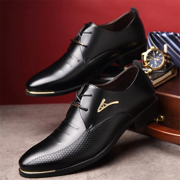 Man Pointed Toe Oxford Dress Shoes