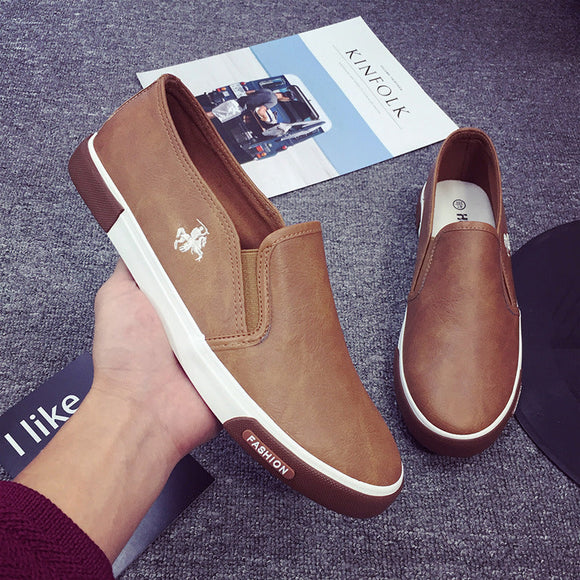 Fashion Men Casual Leather Flat Shoes