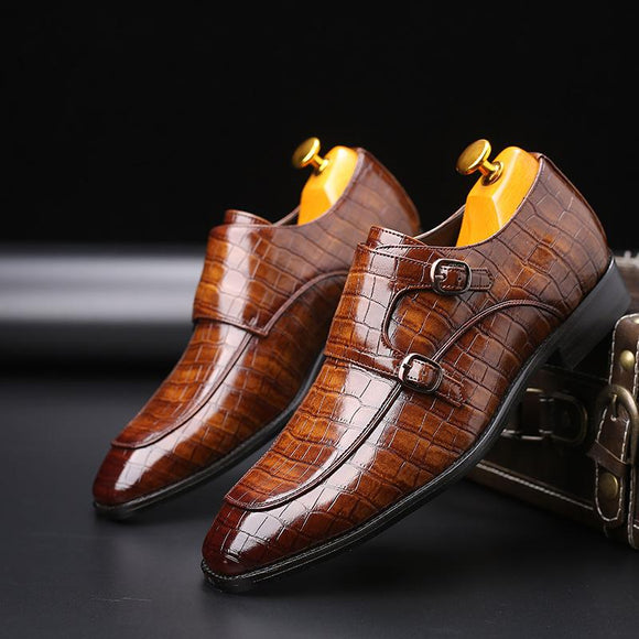 Men Classic Crocodile Pattern Business Formal Shoes