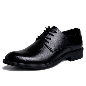 Men Black Lace Up Business Dress Shoes