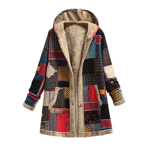 Vintage Women Warm Thick Fleece Loose Coat