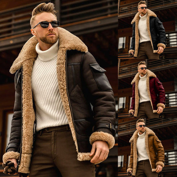 New Fur One-Piece Men's Coat