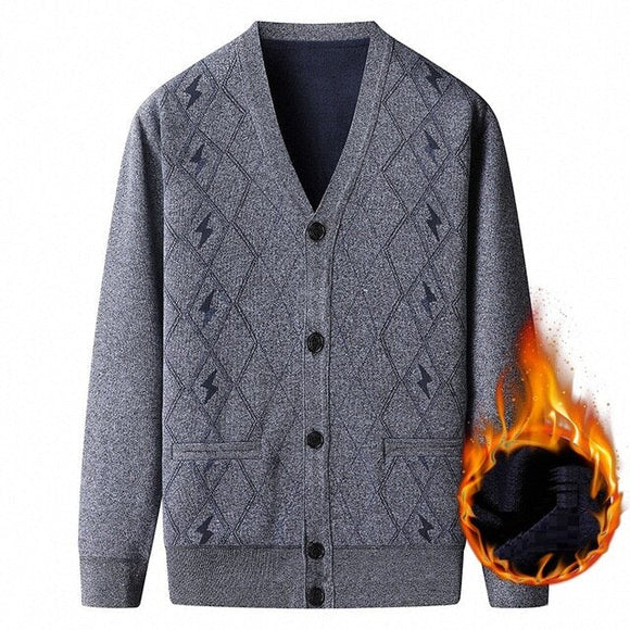 Men Cardigan Warm Sweater Coat