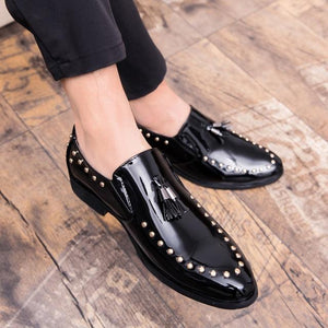 Men's Shoes - Business Pointed Toe Rivet Tassel Dress Shoe