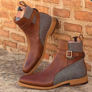 Fashion Men Leather Business Ankle Boots