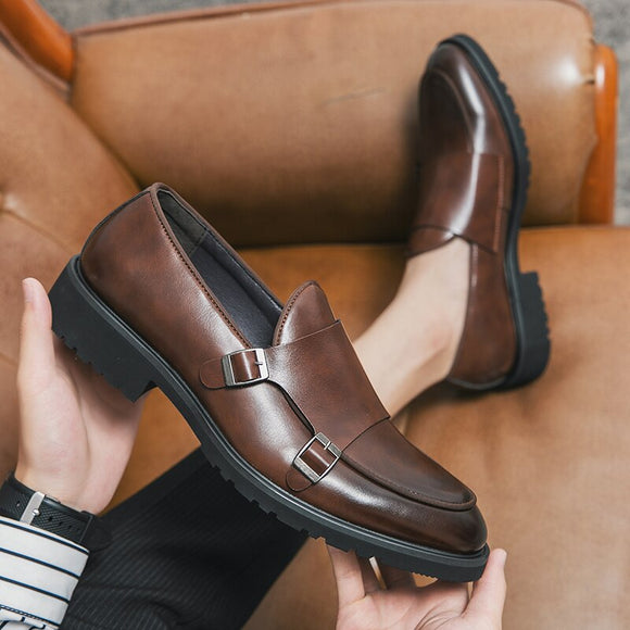 Men Classic Slip On Dress Leather Oxfords Shoes