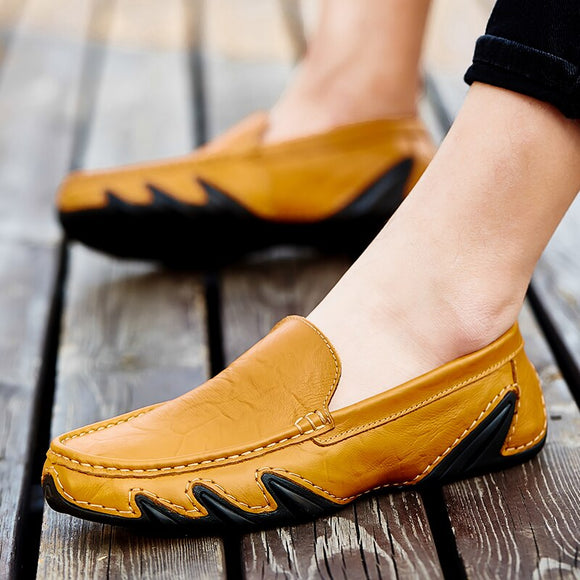 Men Genuine Leather Breathable Casual Loafers