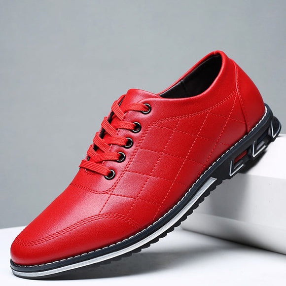 2021 New Mens Casual Leather Lace-Up Shoes
