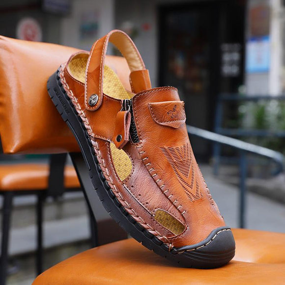 Classic Men's Genuine Leather Soft Sandals