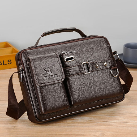 Men's Portable Business Shoulder Leather bag