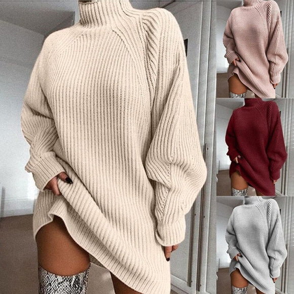 Women's Long Loose Turtleneck Sweater
