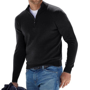 New Men Zipper V-neck Sweatshirt