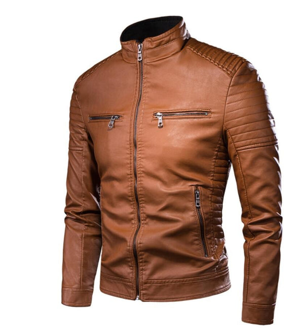 New Causal Vintage Leather Jacket