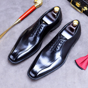 Men British Patent Leather Retro Shoes