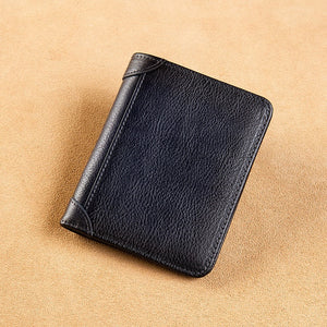Men Leather Ultra Thin Anti Theft Wallet