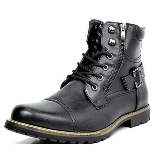 Men Motorcycle Boots Leather Shoes