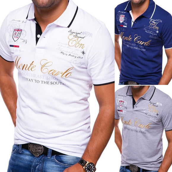 Men Cotton Casual Anti-shrink Shirts Summer Polo