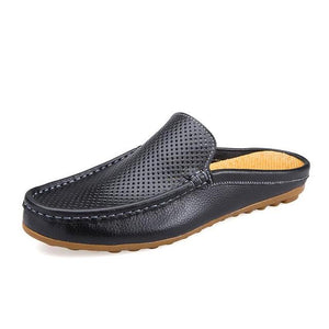 Men Slippers Genuine Leather Loafers