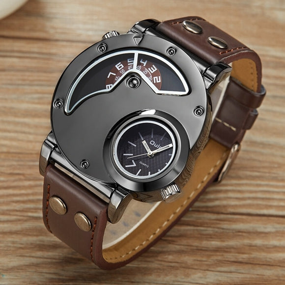 Men Clock Casual PU Leather Watches