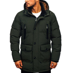 Men Winter Removable Hooded Cotton Jackets