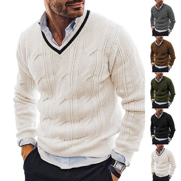 Men Winter Fashion V-Neck Sweater