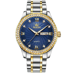 Men Golden Diamond-encrusted Watches