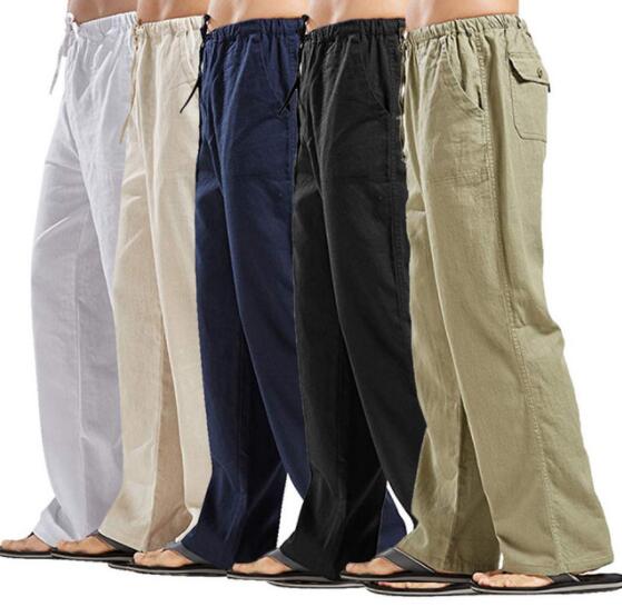 Men's Casual Lightweight Linen Trousers