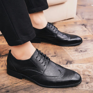 Shoes - New Fashion Cow Leather Oxford Business Comfort Pointed Toe Flats Shoes
