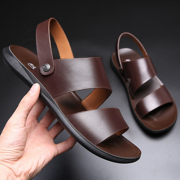 New Fashion Men Cow Leather Soft Sandals