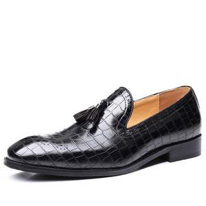Lazajoy-Men Crocodile Pattern Dress Shoes