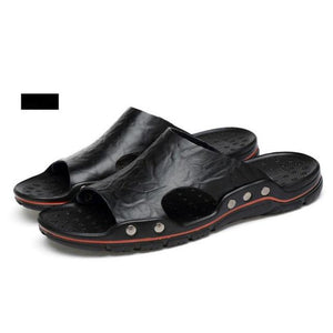 Fashion Soft Sole Men Leather Slippers