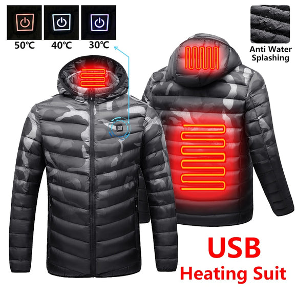 Men USB Smart Heating Waterproof Jacket