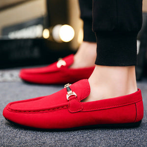 Men Casual Red Driving Shoes