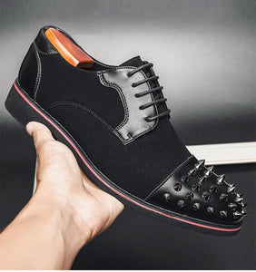New Men's Casual Leather Studded Shoes