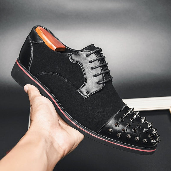 New Men's Casual Leather Studded Shoes