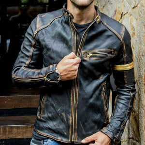 New Vintage Men Leather Jacket