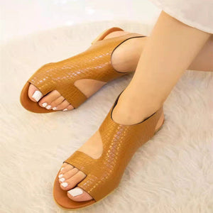 Women's Comfort Sandals In Shiny Leather