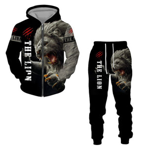 3D Cool Lion All Over Print Tracksuits