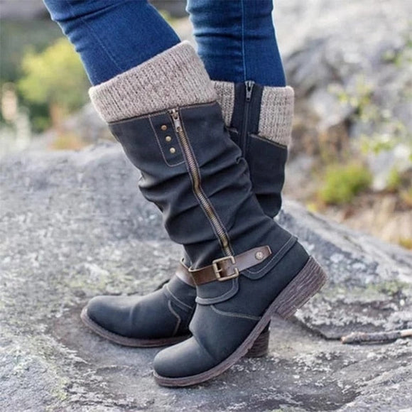 Women Winter Square Heel Long High Boots