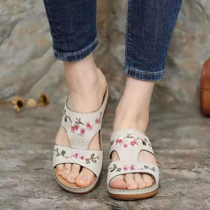 Women Vintage Embroidered Sandals