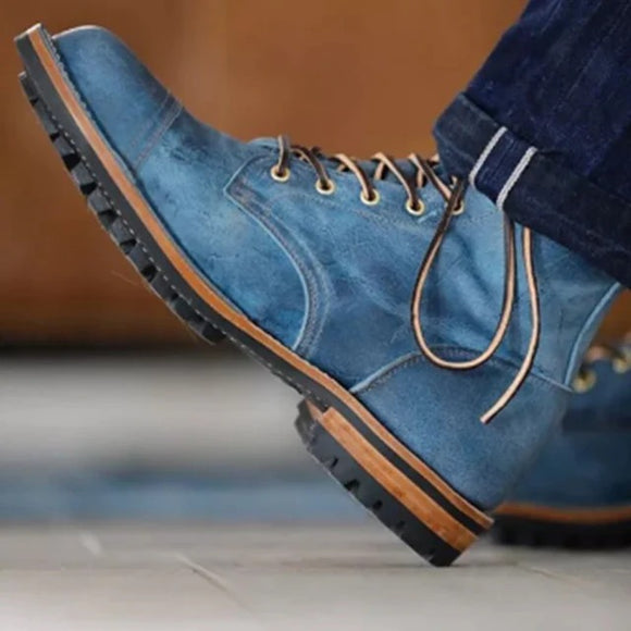 Vintage Men's Genuine Leather Ankle Boots