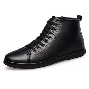 Men Warm Plush Leather Ankle Boots