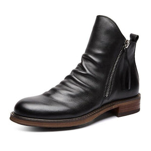Spring Autumn Mens Fashion High-top Leather Boots