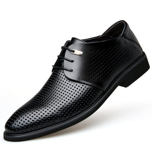 Men Leather Casual Breathable Oxfords